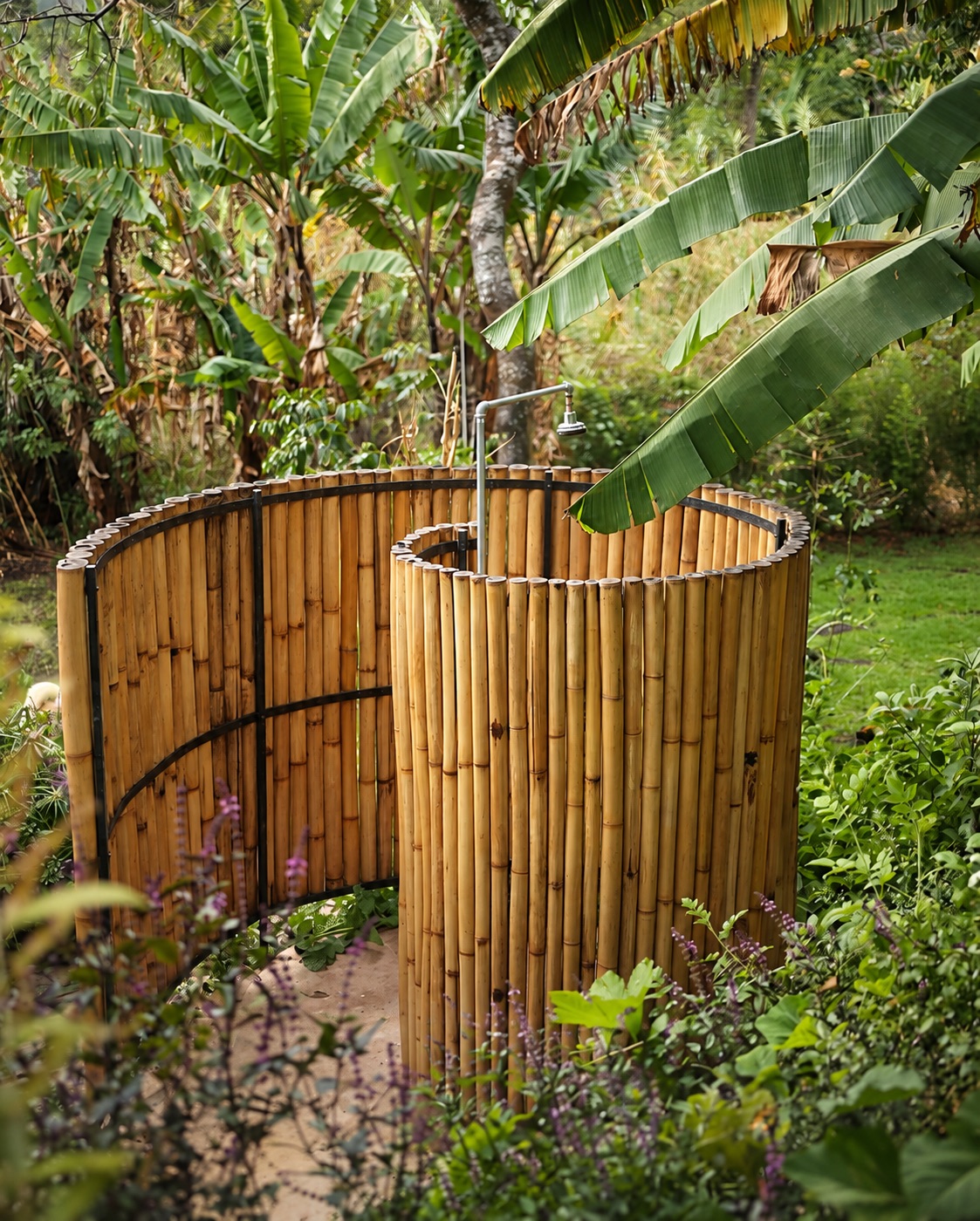 Tropical garden shower at The Seed Habitat